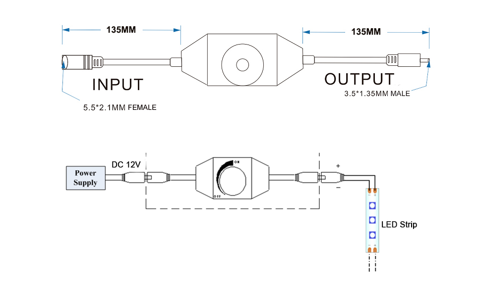 LED strip light dimmer