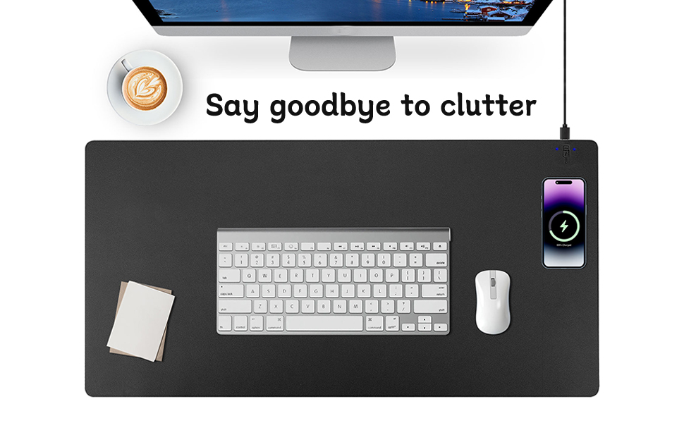 Wireless Charging Mouse Pad Desk Pad Large Gaming Mouse Mat Leather Mouse Pad Gaming Mouse Pad 