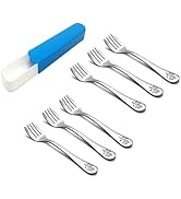 TeamFar Toddler Fork, Stainless Steel Toddler Utensils Forks Set of 6, Non Toxic &amp; Healthy, Cute ...