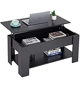 FDW Lift Top Coffee Table with Hidden Compartment and Storage Shelf Wooden Lift Tabletop for Home...