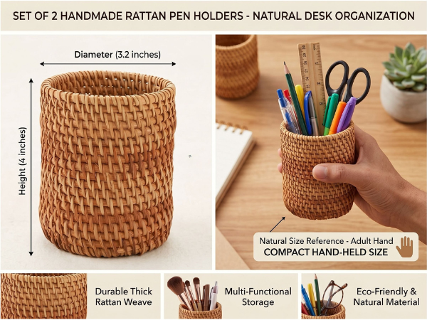 Rattan Pencil Holder