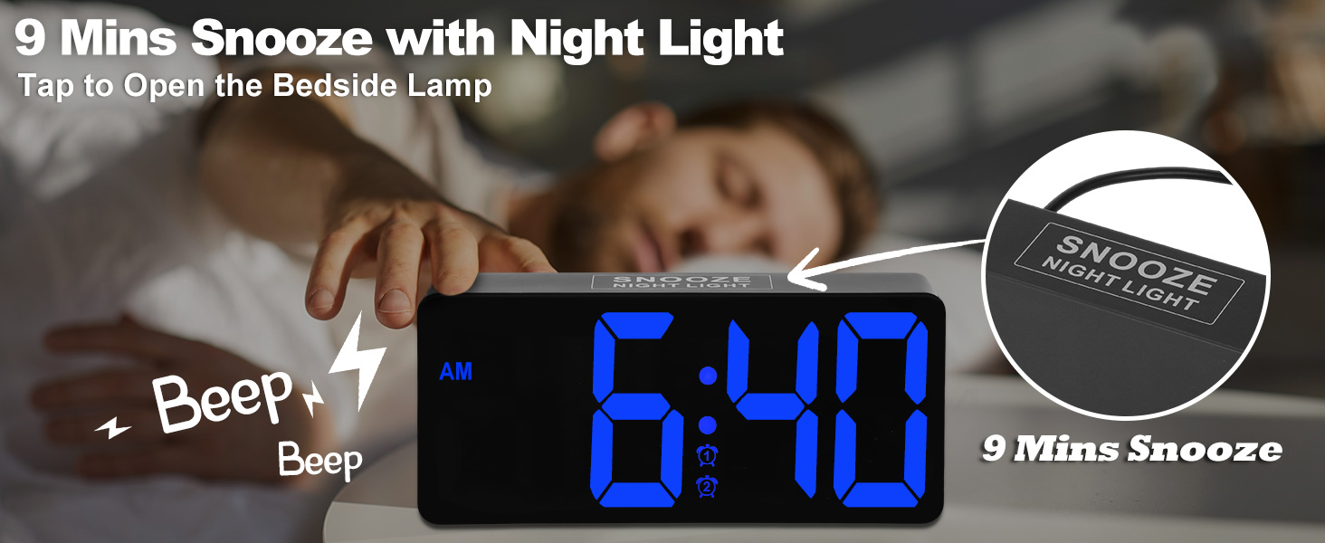 loud alarm clock with night light 
