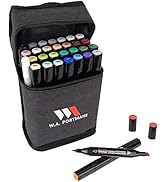WA Portman Prima Professional Alcohol Markers Set - 30-pc Chisel and Fine Point Dual Tip Alcohol ...