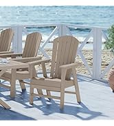 WestinTrends Dylan Outdoor Patio Shell-Back Adirondack Dining Chair Weather Resistant Weathered Wood