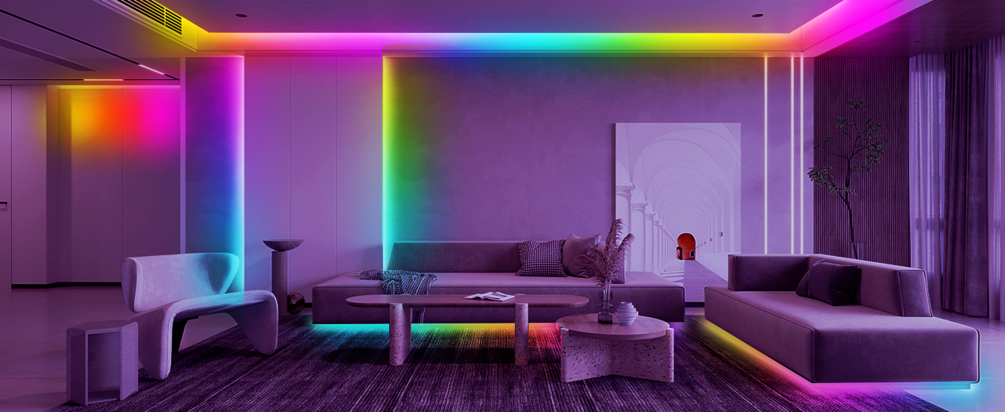 dalattin LED Strip Lights IC+RGB, 5050 Led Lights for Bedroom, DIY Multiple Colors on One Line