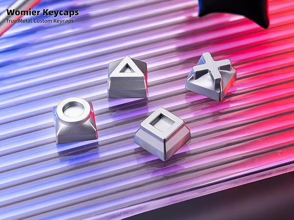 Womier Real Metal Custom Keycaps,WASD Keycaps for Mechanical Keyboard Cool Keycaps Keyboard Caps