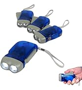 Evelots Hand Crank Emergency Flashlights -4 Pack- Camping, Home, Car - Double LED Bright Lights -...