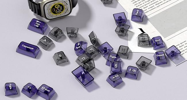 Clear keycaps,Transparent Keyboard keycaps,Jelly Key caps Set,Shine Through keycap,MDA Profile