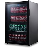 Commercial Cool Beverage Cooler, 4.4 Cu. Ft. Capacity, Drink Fridge with 3 Adjustable Shelves &amp; T...