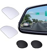 2Pcs Fan Shape Blind Spot Mirrors for Cars Glass Wide Angle Mirror 360 Degree Adjustable Convex R...