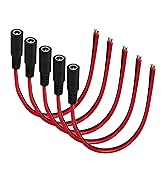5.5mm x 2.5mm DC Power Terminal Cable 5-Pack, 14AWG 0.8FT with Female Barrel Connector for CCTV C...