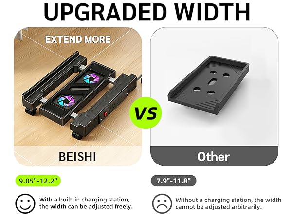ADJUSTABLE COMPUTER TOWERSTAND WITH FAN