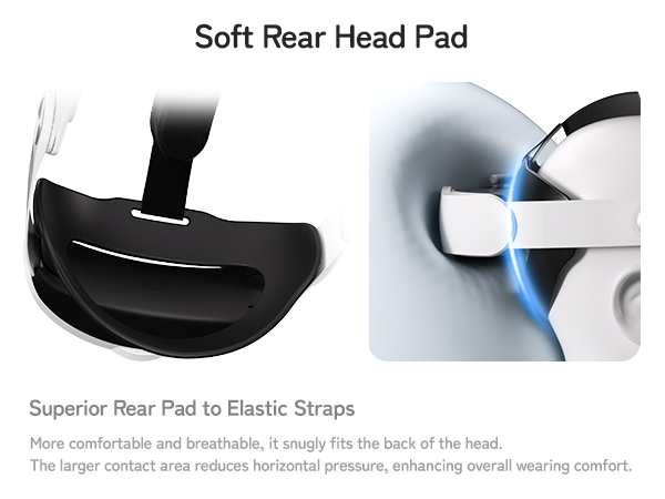 Meta Quest 3 and Quest 3S battery head strap Soft Rear Head Pad