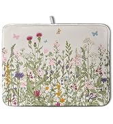 Wildflower Floral Dish Drying Mat for Kitchen Counter Vintage Rustic Flower Drying Mats Spring Su...