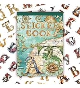 Bomichi 50 Sheet Alphabet Sticker Book 525 Count Letter Number Die Cut Vinyl Decals Waterproof Re...