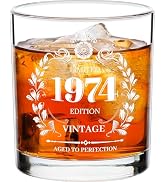 Baalaka 50th Birthday Gifts for Him, 50th Birthday Decorations Men, Vintage 1974 Whiskey Glasses,...
