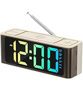 I·CODE Radio Alarm Clock, AM/FM Radio with Auto-on Timer, Dual Alarm, Snooze, Loud Alarm,Large RG...