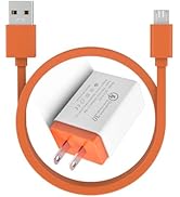 Fast Charger with Orange Micro USB Charging Cable Cord Compatible with JBL Wireless Speaker Charg...