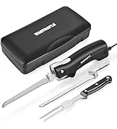 Wanvoapls Electric Knife Set - Rechargeable Carving Knife for Meat, Poultry, Bread, Brisket Slici...