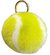 Myuiao Fluffy Tennis Ball Keychain, Pom Pom Charm for Women and Men - Soft Plush Backpack Decor, ...