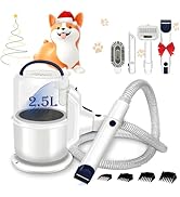 IZSOHHOME Pet Grooming Kit,Vacuum with 3 Suction Modes, 4 Brush Attachments, 2.5L Dust Cup for Do...
