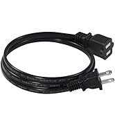 3FT Polarized 2Prong Extension Cord - Black Replacement US AC Two Prong Male to Female Extension ...