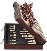 AMEROUS 15'' Magnetic Wooden Chess Set for Adults Kids - with Folding Board, Gift Package, Pieces...