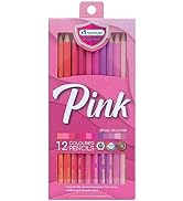 MASTERART Colored Pencils Special Collection Set of 12 Colors for Kids and Adults Coloring (PINK ...
