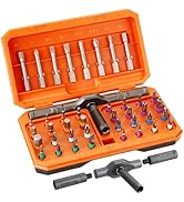 YrouGra 42 in 1 Magnetic Ratcheting Screwdriver Set with T Handle, S2 Steel Multi-Bit Tool Kit fo...