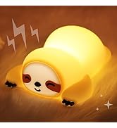 Okayera Sloth Night Light, Cute Squishy Lamp for Bedroom, Silicone Animal Dimmable &amp; Timer Rechar...