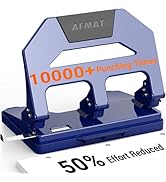 AFMAT 3 Hole Puncher Heavy Duty, 40-Sheet Heavy Duty Three Hole Punch, 50% Reduced Effort Paper P...