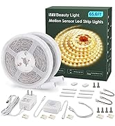 MY BEAUTY LIGHT Motion Activated LED Strip Lights, 65.6ft LED Light Strip with Day or Night 2 Lig...