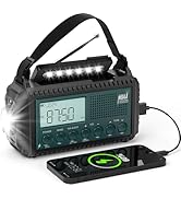 NOAA Emergency Weather Radio with Auto Alerts, 5000mAh Solar Hand Crank AM/FM/SW Shortwave Radio ...