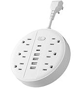 Circle Surge Protector Power Strip - Chiefway Extension Cord with 6 AC Outlets, 6 USB Ports (2 US...