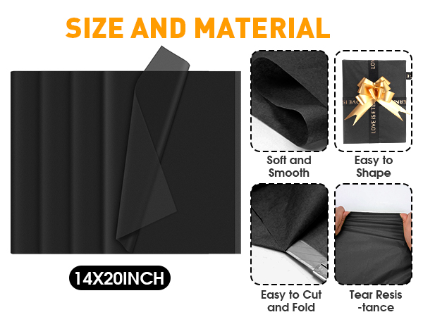 black tissue paper