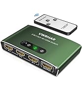 HDMI Switch 3 in 1 Out 4K UHD HDMI Switcher Splitter, Automatic Switch with Remote Metal HDMI Swi...