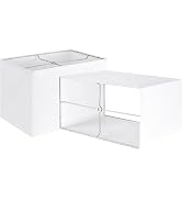 GOSO 8×16×10 IN (Spider) Large White Rectangular Lamp Shades Set of 2,Texture Lampshade for Floor...