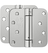 Bubxo 2 Pack Self Closing Door Hinges, 4 Inch Spring Loaded Door Hinges with 5/8'' Radius Corners...