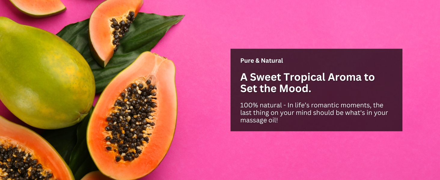 Pure &amp;amp; Natural - passion massage oil has a sweet tropical aroma to set the mood.