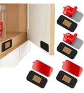SUESONG 4 Pack Cabinet Magnets for Closure, Black, No Drill Ultra-Thin | 15 lb strong hold, magne...
