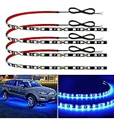 12V Led Light Strip 18" Connectable Blue Led Strip Lights for Car Motorcycle Golf Cart Automotive...