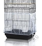 ASOCEA Bird Cage Seed Cather,Universal Adjustable Birdcage Cover Skirt Nylon Mesh Netting Parrot ...