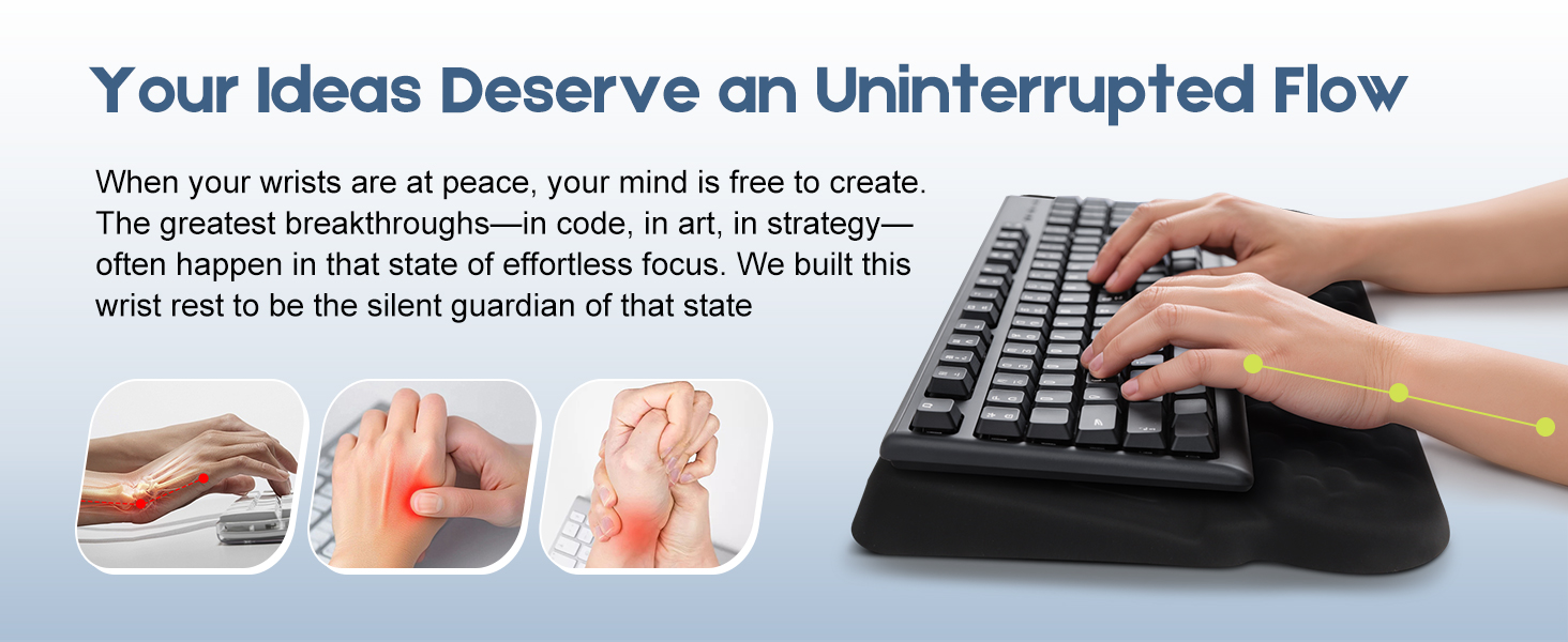 TEEYELLA Wrist Rest with Keyboard Stand, Ergonomic Keyboard Wrist Rest with Pens Storage