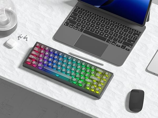 Keycaps Clear, White Keycaps 60 65 75 100 Percent, Transparent Jelly Cute Custom Key Cap