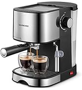 Ihomekee Espresso Machine 15 Bar Pump Pressure, Espresso and Cappuccino Coffee Maker with Milk Fr...