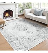 Area Rug 5x7, Washable Rug for Living Room, Large Area Rugs for Bedroom, Vintage Rug 8x10 for Din...