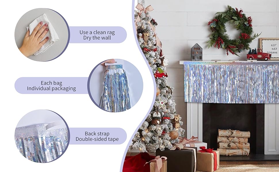 Disposable Table Skirts party banner garland decoration-laser silver