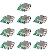 10Pcs USB 2.0 Breakout Board, MELIFE USB to DIP Adapter 2.54mm Breakout Board 4 Pins Pinboard USB...