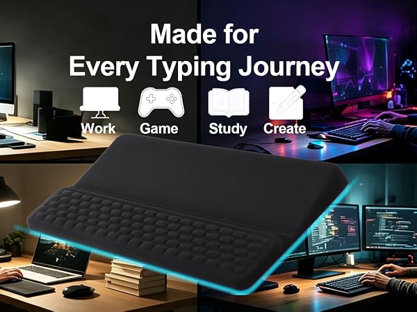 Keyboard Stand with Wrist Rest, Ergonomic Memory Foam Support