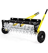 BlumeTrec 40-Inch Tow Behind Spike Aerator, Pull Behind Lawn Aerator with 10 Galvanized Steel Tin...